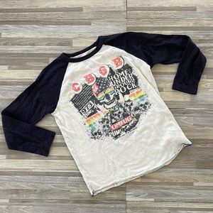 Rowdy Sprout Black and Cream Kids Raglan Shirt